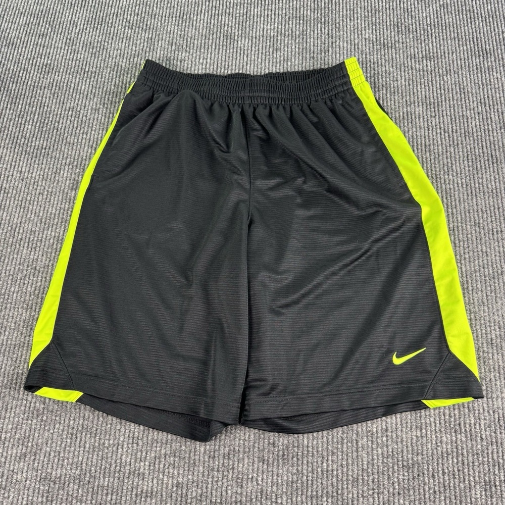 Nike Shorts Men Small Green Black White Yellow Basketball Athletic Logo Dri-Fit